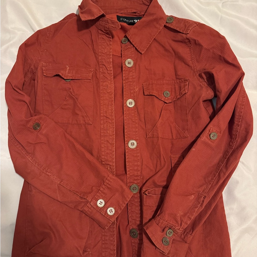 Forever 21 Terracotta Button-Up Blouse